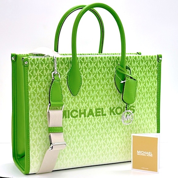 Michael Kors Handbags - Michael Kors Mirella Medium Ombré Logo Tote Bag
Jungle Green 
NWT